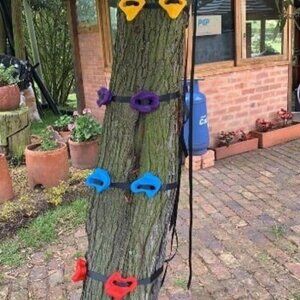 12 Ninja Tree Climbing Holds for Kids Climber, Tree Climbing Kit with 6 Strap